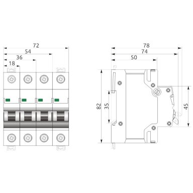 Moduļu automātiskais slēdzis 1P | 50A | B | 6kA | DIN | ECO FB1-63 Promfactor Baltic FB1B1050 Moduļu automātiskais slēdzis 1P | 50A | B | 6kA | DIN | ECO FB1-63 Promfactor Baltic FB1B1050