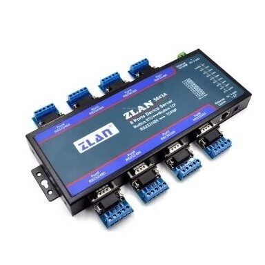 Industrial communication converter | 8 ports | from RS232/RS485 to Ethernet TCP/IP Modbus | 9-24VDC Industrial communication converter | 8 ports | from RS232/RS485 to Ethernet TCP/IP Modbus | 9-24VDC