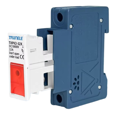 Modular fuse disconnector holder | block for solar power systems | with indicator | 1P | 32A | 1000VDC | 10x38mm | DIN rail Modular fuse disconnector holder | block for solar power systems | with indicator | 1P | 32A | 1000VDC | 10x38mm | DIN rail