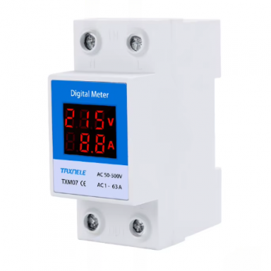 Modulārs | digitāls elektroenerģijas voltmetrs | ampērmetrs | 2P | 50–500VAC | 1–63A | DIN Modulārs | digitāls elektroenerģijas voltmetrs | ampērmetrs | 2P | 50–500VAC | 1–63A | DIN