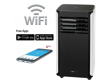 Mobilus oro kondicionierius su lango orlaidės tarpine | 2,6kW | 1345W | Wi-Fi | Clatronic | CL 3716 Mobilus oro kondicionierius su lango orlaidės tarpine | 2,6kW | 1345W | Wi-Fi | Clatronic | CL 3716