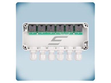 Modbus RTU paskirstymo dėžutė PoM | 6×RJ45 | 24VDC | 1,5A | paviršinė | IP65 | Sentera Controls | MDB-M-6 5 Modbus RTU paskirstymo dėžutė PoM | 6×RJ45 | 24VDC | 1,5A | paviršinė | IP65 | Sentera Controls | MDB-M-6 5