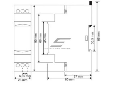 Modulinė laiko relė | laikmatis | su įjungimo uždelsimu | 0,1-3min | 5A | 150-260VAC / 24VAC/DC | DIN 2