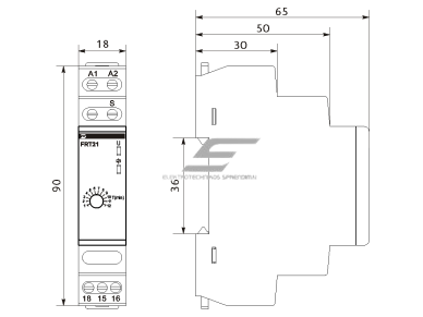 Modulinė impulsinė relė su atmintimi ir išjungimo uždelsimu | 1С/О | 10A | 230VAC/DC | DIN | Promfactor Baltic | FRT21 | 4772151003150 1 Modulinė impulsinė relė su atmintimi ir išjungimo uždelsimu | 1С/О | 10A | 230VAC/DC | DIN | Promfactor Baltic | FRT21 | 4772151003150 1
