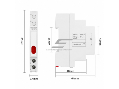 Modulinė signalinė LED lemputė | 9mm | balta | 230V AC/DC | IP20 | DIN | elektros skydams ir spintoms 1 Modulinė signalinė LED lemputė | 9mm | balta | 230V AC/DC | IP20 | DIN | elektros skydams ir spintoms 1