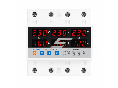 Modulinė įtampos kontrolės relė | skaitmeninė | 3 fazių | 100A | 220V | DIN | viršįtampio | įtampos kritimo | srovės apsauga | TAXNELE Modulinė įtampos kontrolės relė | skaitmeninė | 3 fazių | 100A | 220V | DIN | viršįtampio | įtampos kritimo | srovės apsauga | TAXNELE