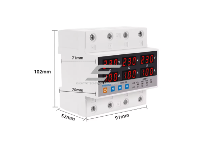 Modulinė įtampos kontrolės relė | skaitmeninė | 3 fazių | 100A | 220V | DIN | viršįtampio | įtampos kritimo | srovės apsauga | TAXNELE 1 Modulinė įtampos kontrolės relė | skaitmeninė | 3 fazių | 100A | 220V | DIN | viršįtampio | įtampos kritimo | srovės apsauga | TAXNELE 1