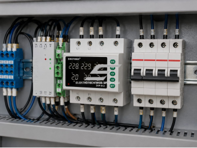 Trijų fazių įtampos ir srovės kontrolės relė | 1–63A | 230V | 3NO | fazių sekos, viršįtampio, žemos įtampos, asimetrijos ir perkrovos apsauga | DIN bėgeliui 3 Trijų fazių įtampos ir srovės kontrolės relė | 1–63A | 230V | 3NO | fazių sekos, viršįtampio, žemos įtampos, asimetrijos ir perkrovos apsauga | DIN bėgeliui 3