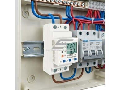 Modulinė įtampos kontrolės relė | skaitmeninė | viršįtampio ir įtampos kritimo apsauga | 80A | 230V AC | DIN | voltmetras | ampermetras | kWh matavimas 3 Modulinė įtampos kontrolės relė | skaitmeninė | viršįtampio ir įtampos kritimo apsauga | 80A | 230V AC | DIN | voltmetras | ampermetras | kWh matavimas 3