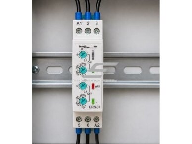Modulinė laiko relė | laikmatis | dešinės-kairės variklio krypties valdymui  | 1s-100min | 5A | 230VAC | DIN 5