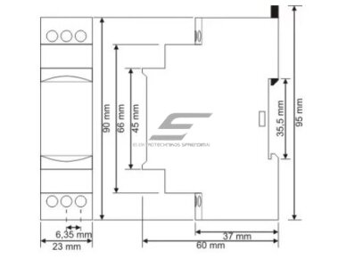 Modulinė laiko relė | laikmatis | su įjungimo uždelsimu | 0,1–30 s | 5 A | 150–260 V AC | DIN 3