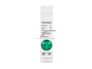 Modulinė signalinė LED lemputė | 18mm | žalia | 230V AC/DC | IP20 | DIN | elektros skydams ir spintoms Modulinė signalinė LED lemputė | 18mm | žalia | 230V AC/DC | IP20 | DIN | elektros skydams ir spintoms