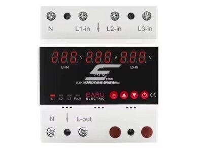 Modulinė | skaitmeninė automatinė fazių perjungimo relė | iš 380V į 230 V | 3F | 63A | DIN Modulinė | skaitmeninė automatinė fazių perjungimo relė | iš 380V į 230 V | 3F | 63A | DIN