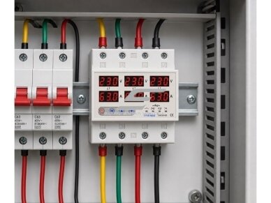 Modulinė | skaitmeninė įtampos ir srovės kontrolės | apsaugos | fazių sekos disbalanso relė | 3F | 1-63A | 380V | DIN 5