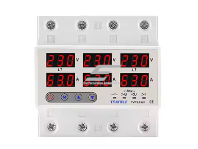 Modulinė | skaitmeninė įtampos ir srovės kontrolės | apsaugos | fazių sekos disbalanso relė | 3F | 1-100A | 380V | DIN