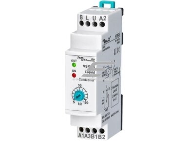 Modulinė skysčio lygio kontrolės relė | 5A | 150-260VAC | <100kΩ | DIN Modulinė skysčio lygio kontrolės relė | 5A | 150-260VAC | <100kΩ | DIN
