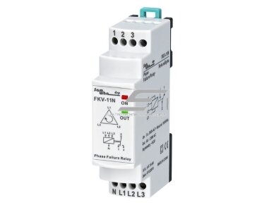 Modulinė trifazė fazių kontrolės relė | 3x380V | fazių asimetrija 30% | DIN Modulinė trifazė fazių kontrolės relė | 3x380V | fazių asimetrija 30% | DIN