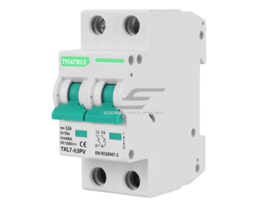Modulinis apsauginis nuolatinės įtampos automatinis jungiklis saulės moduliams | 2P | 25A | 1000VDC | 6kA | DIN | ES-TXL7-25PV Modulinis apsauginis nuolatinės įtampos automatinis jungiklis saulės moduliams | 2P | 25A | 1000VDC | 6kA | DIN | ES-TXL7-25PV