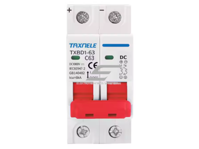 Modulinis apsauginis nuolatinės įtampos automatinis jungiklis saulės moduliams | 2P | 63A | 1000VDC | 6kA | DIN | ES-TXBD1-63 1 Modulinis apsauginis nuolatinės įtampos automatinis jungiklis saulės moduliams | 2P | 63A | 1000VDC | 6kA | DIN | ES-TXBD1-63 1