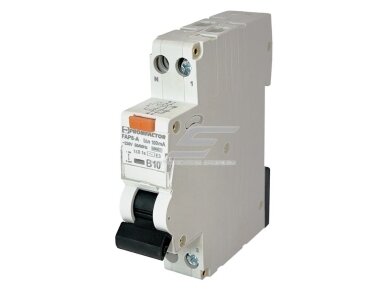 Modulinis automatinis jungiklis su srovės nuotėkio rele | 1P+N | 10A | B | 6kA | 0,1A | A tipas | DIN | FAP8-A | Promfactor Baltic | FAP08B10100A Modulinis automatinis jungiklis su srovės nuotėkio rele | 1P+N | 10A | B | 6kA | 0,1A | A tipas | DIN | FAP8-A | Promfactor Baltic | FAP08B10100A