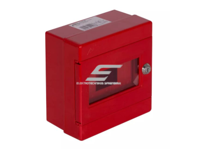 Elektros paskirstymo skydelis | dėžė | 7 modulių | su spyna ir stiklu | 180x180x100mm | virštinkinis | plastikinis | raudonas | IP44 Elektros paskirstymo skydelis | dėžė | 7 modulių | su spyna ir stiklu | 180x180x100mm | virštinkinis | plastikinis | raudonas | IP44