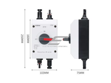 Modulinis fotovoltinis DC atjungimo jungiklis saulės elektrinėms | su MC4 jungtimis | 600V DC | 4P | 40A | IP66 | lauko montavimui 2 Modulinis fotovoltinis DC atjungimo jungiklis saulės elektrinėms | su MC4 jungtimis | 600V DC | 4P | 40A | IP66 | lauko montavimui 2