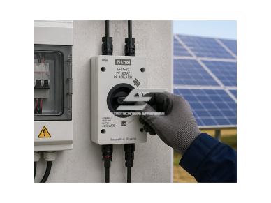 Modulinis apsauginis nuolatinės srovės atjungimo jungiklis saulės elektrinėms | 4P | 32A | 1000VDC | IP66 | hermetinis | lauko montavimui 3 Modulinis apsauginis nuolatinės srovės atjungimo jungiklis saulės elektrinėms | 4P | 32A | 1000VDC | IP66 | hermetinis | lauko montavimui 3