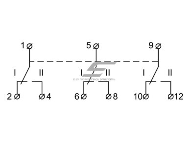 Modulinis perjungiklis 1-0-2 generatoriui | 3P | 40A | 230/400V AC | AC-22 | IEC 60947-3 | DIN | IP20 | Promfactor Baltic | FSD23040 1