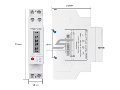 Modulinis | mechaninis elektros energijos skaitiklis | 1F | 60A | 230VAC | DIN 3