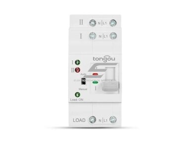 Modulinis rezervinis automatinis galios perjungiklis generatoriams | nepertraukiamam elektros energijos tiekimui | 2P | 63A | 230VAC | DIN Modulinis rezervinis automatinis galios perjungiklis generatoriams | nepertraukiamam elektros energijos tiekimui | 2P | 63A | 230VAC | DIN
