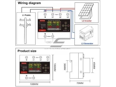 Modulinis multifunkcinis rezervinis automatinis galios perjungiklis su apsaugos funkcijomis | elektros energijos matavimu | generatoriams | nepertraukiamam elektros energijos tiekimui | 150A | 3x230V | iš 380V į 230V 4 Modulinis multifunkcinis rezervinis automatinis galios perjungiklis su apsaugos funkcijomis | elektros energijos matavimu | generatoriams | nepertraukiamam elektros energijos tiekimui | 150A | 3x230V | iš 380V į 230V 4