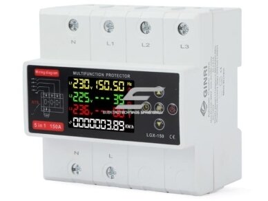 Modulinis multifunkcinis rezervinis automatinis galios perjungiklis su apsaugos funkcijomis | elektros energijos matavimu | generatoriams | nepertraukiamam elektros energijos tiekimui | 150A | 3x230V | iš 380V į 230V Modulinis multifunkcinis rezervinis automatinis galios perjungiklis su apsaugos funkcijomis | elektros energijos matavimu | generatoriams | nepertraukiamam elektros energijos tiekimui | 150A | 3x230V | iš 380V į 230V