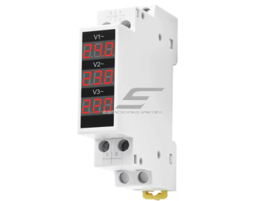 Modulinis | skaitmeninis elektros energijos voltmetras | trifazis | 80-500VAC | DIN 1 Modulinis | skaitmeninis elektros energijos voltmetras | trifazis | 80-500VAC | DIN 1