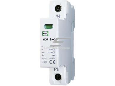 Modulinis viršįtampių ribotuvas | 1P | 20kA | 275V | B+C/T1+T2/I+II | DIN | Promfactor Baltic | MOP1-BC275/20 | 4772151002870 Modulinis viršįtampių ribotuvas | 1P | 20kA | 275V | B+C/T1+T2/I+II | DIN | Promfactor Baltic | MOP1-BC275/20 | 4772151002870