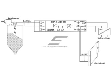 Analoginių signalų keitiklis | 1 kanalas | 18-30VDC | 450Hz | DIN | Phoenix Contact | MCR-C-UI/UI-450-DCI | 2810887 2