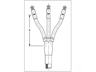 Galinė mova kabeliui | 150-240mm² | 12kV | L-800mm | Raychem | GUST-12/150-240/800-L12 1