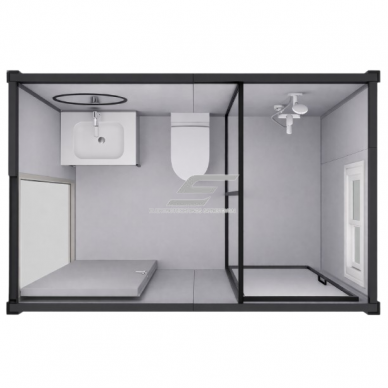 Mobilny sanitarny kontener WC | toaleta z umywalką i prysznicem | 1505x2270x2255mm 1