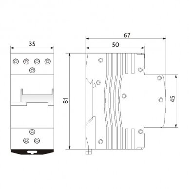 Modular step-down transformer 230/24V | 8W | DIN | EVO TRF3 Promfactor Baltic TRF24 1