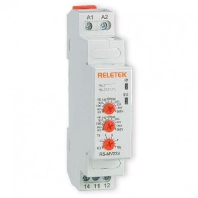 Moodulne pinge kontrollrelee | 1 faas | 16A | 12VDC | 9-15V | mehaaniline | DIN-liist Moodulne pinge kontrollrelee | 1 faas | 16A | 12VDC | 9-15V | mehaaniline | DIN-liist