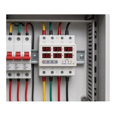 Modulaarne | digitaalne pinge- ja voolukontrolli | kaitse | faasijärjestuse tasakaalustamatusrelee | 3-faasiline | 1-63A | 380V | DIN siinile 5