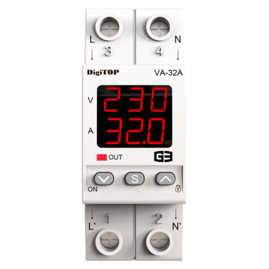 Moodul | digitaalne | pingekontrolli relee voolu juhtimisega | 1 faas | 32A | VA-32A G3R DigiTOP 1 Moodul | digitaalne | pingekontrolli relee voolu juhtimisega | 1 faas | 32A | VA-32A G3R DigiTOP 1