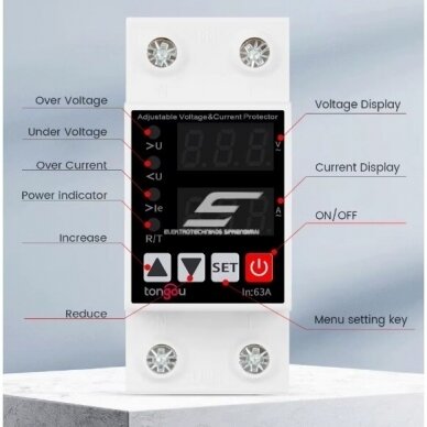 Modular | digital voltage and current monitoring | protection relay | 1-phase | 1-63A | 230V | DIN 1 Modular | digital voltage and current monitoring | protection relay | 1-phase | 1-63A | 230V | DIN 1