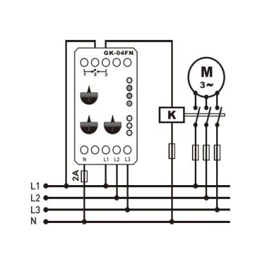 Модульное реле контроля напряжения | чередования фаз | защитное реле | 3x380В | 260-360В | 400-460В | DIN 2