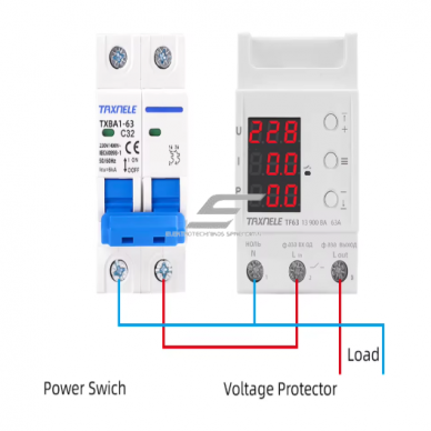 Modulārs sprieguma un strāvas kontroles relejs | vienfāzes | 63A | DIN montāža | 230V | regulējams | pārspriegums/pazemināts spriegums + pārstrāva | TAXNELE 2 Modulārs sprieguma un strāvas kontroles relejs | vienfāzes | 63A | DIN montāža | 230V | regulējams | pārspriegums/pazemināts spriegums + pārstrāva | TAXNELE 2