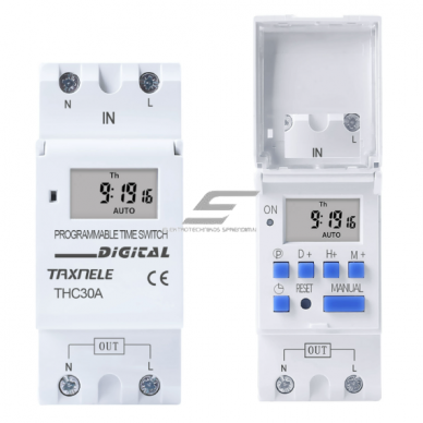 Digital time relay | timer | weekly | 30A | 230V | DIN | LCD display | automatic control 1 Digital time relay | timer | weekly | 30A | 230V | DIN | LCD display | automatic control 1