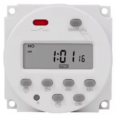 Panel-mounted | digital time relay (timer) | weekly | programmable | 16A | 230VAC Panel-mounted | digital time relay (timer) | weekly | programmable | 16A | 230VAC