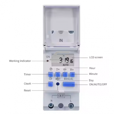Modular | digital time relay (timer) | weekly | 30A | 230V | 1NO | DIN 3 Modular | digital time relay (timer) | weekly | 30A | 230V | 1NO | DIN 3