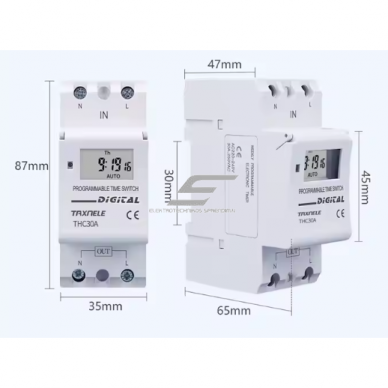 Modular | digital time relay (timer) | weekly | 30A | 230V | 1NO | DIN 4 Modular | digital time relay (timer) | weekly | 30A | 230V | 1NO | DIN 4