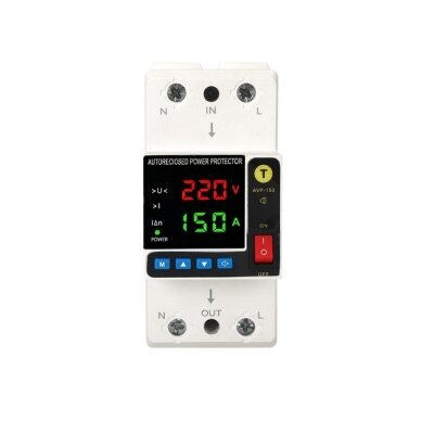 Modulārs | digitāls | daudzfunkcionāls sprieguma | strāvas kontroles | noplūdes strāvas aizsardzības relejs | ar automātisku atkārtotu ieslēgšanu | 1-100A | 110V/230V | DIN