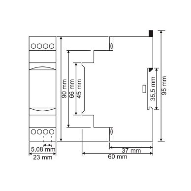 Modulaarne kolmefaasiline faasikontrolli | faasijärjestuse | kaitserelee | 3x380V | faaside asümmeetria 30% | DIN 3